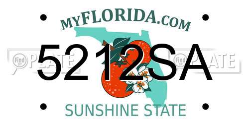 5212SA Florida License Plate