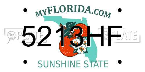 5213HF Florida License Plate