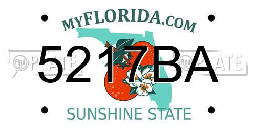 5217BA Florida License Plate