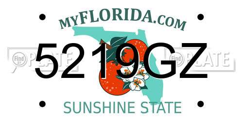 5219GZ Florida License Plate