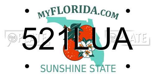 521LUA Florida License Plate
