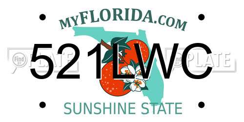 521LWC Florida License Plate