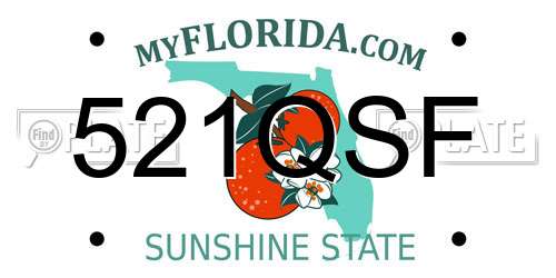 521QSF Florida License Plate
