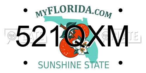 521QXM Florida License Plate
