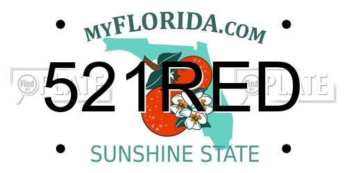 521RED Florida License Plate