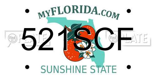 521SCF Florida License Plate