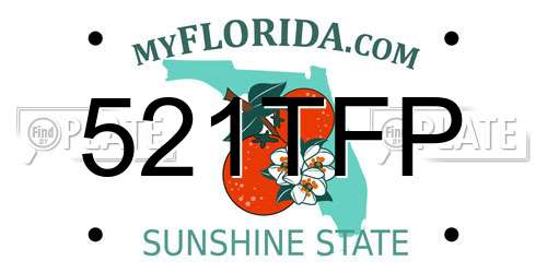 521TFP Florida License Plate