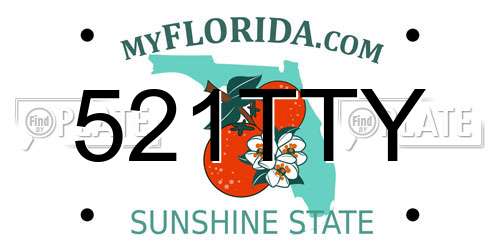 521TTY Florida License Plate