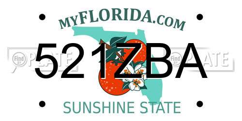 521ZBA Florida License Plate