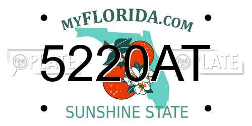 5220AT Florida License Plate