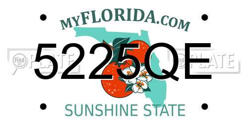 5225QE Florida License Plate