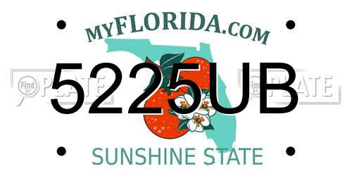 5225UB Florida License Plate