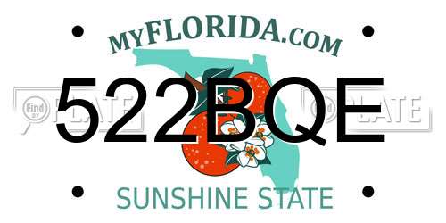 522BQE Florida License Plate