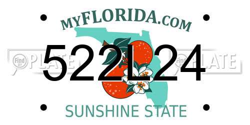 522L24 Florida License Plate