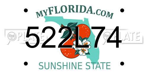 522L74 Florida License Plate