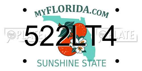 522LT4 Florida License Plate
