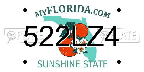 522LZ4 Florida License Plate