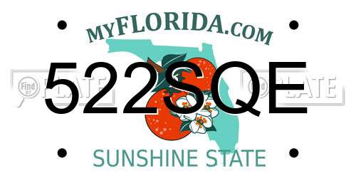 522SQE Florida License Plate