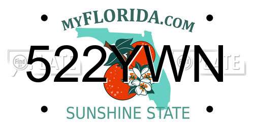 522YWN Florida License Plate