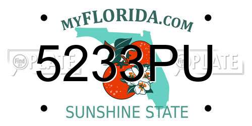 5233PU Florida License Plate