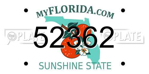 52362 Florida License Plate
