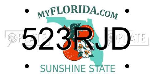 523RJD Florida License Plate