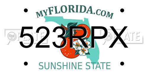 523RPX Florida License Plate