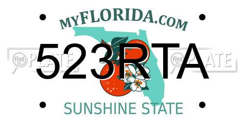 523RTA Florida License Plate