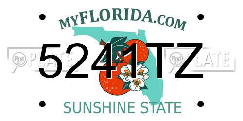 5241TZ Florida License Plate