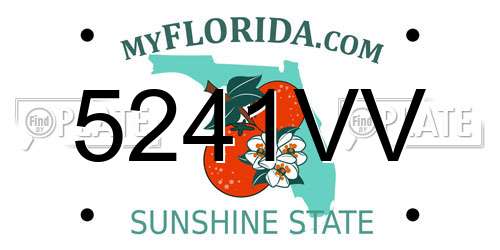 5241VV Florida License Plate