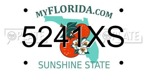 5241XS Florida License Plate