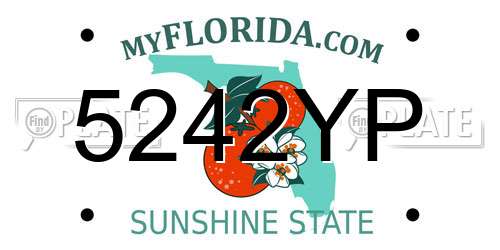 5242YP Florida License Plate