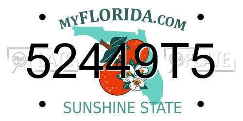 52449T5 Florida License Plate