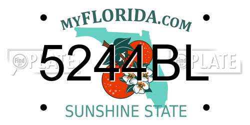 5244BL Florida License Plate