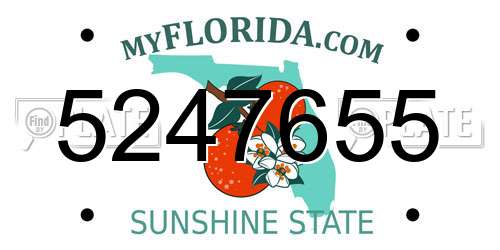 5247655 Florida License Plate