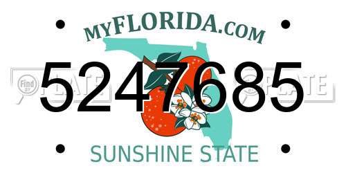 5247685 Florida License Plate