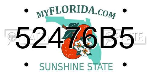 52476B5 Florida License Plate