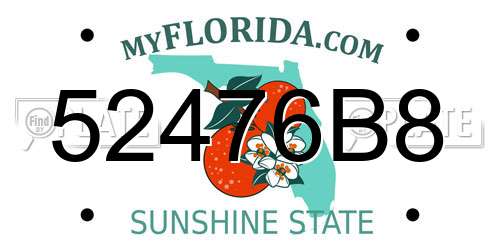 52476B8 Florida License Plate