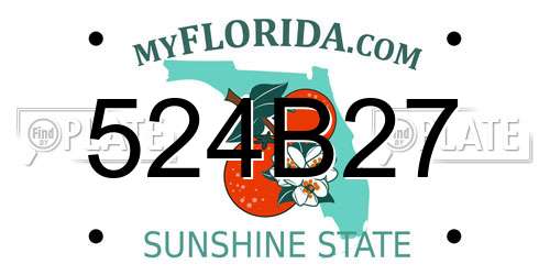 524B27 Florida License Plate