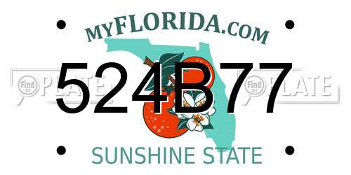 524B77 Florida License Plate