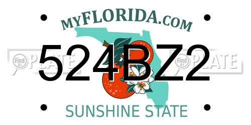 524BZ2 Florida License Plate