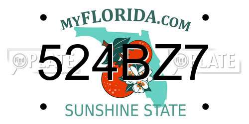 524BZ7 Florida License Plate