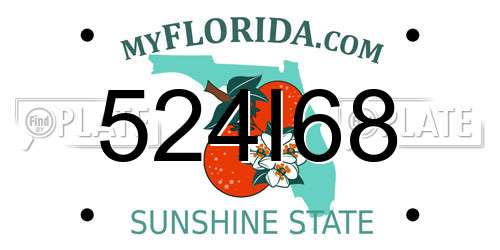 524I68 Florida License Plate