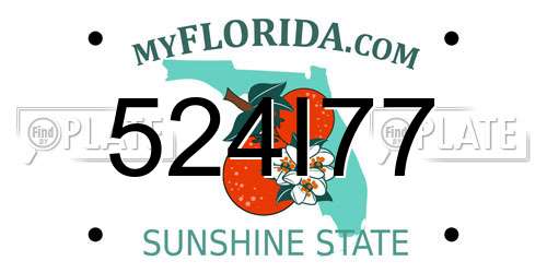 524I77 Florida License Plate