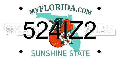 524IZ2 Florida License Plate