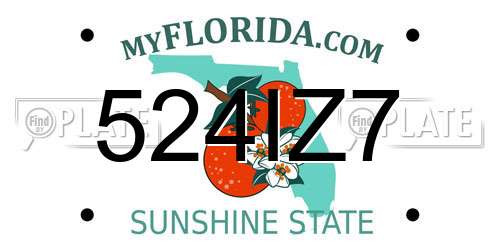 524IZ7 Florida License Plate