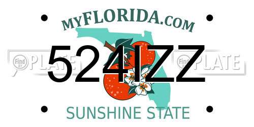 524IZZ Florida License Plate