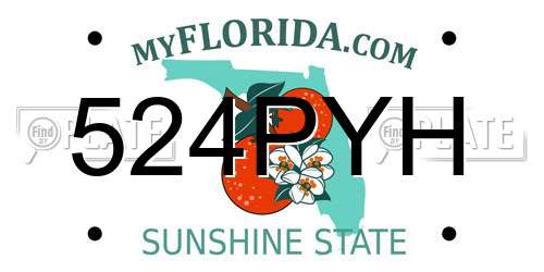524PYH Florida License Plate