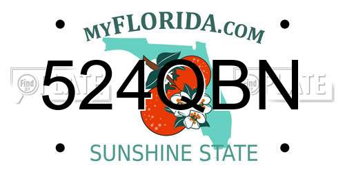524QBN Florida License Plate