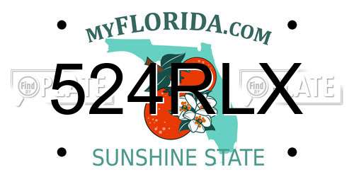 524RLX Florida License Plate